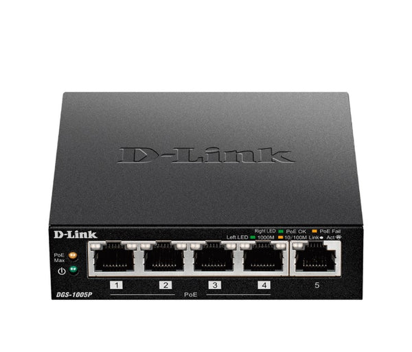 5-Port Gigabit Unmanaged Switch with 4* PoE+ 60watt