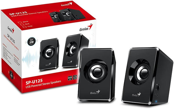 Genius: USB Powered Stereo BLACK Speakers - SP-U125